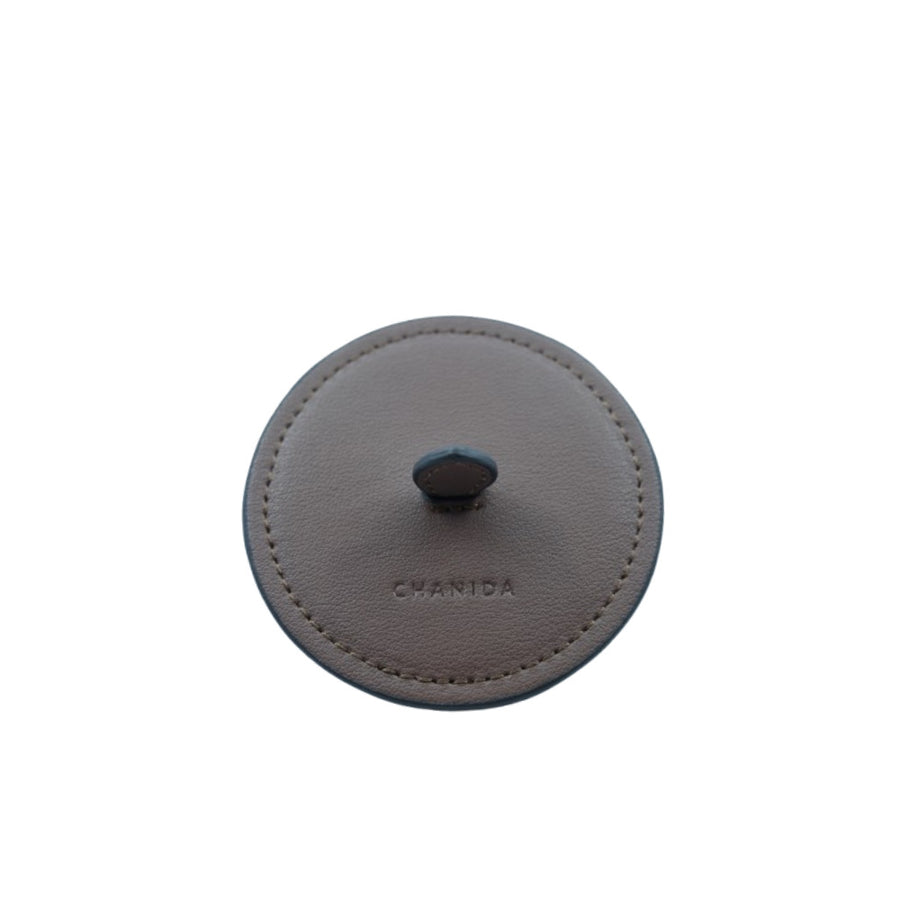 本革キャンドルカバー (ダークブラウン) / Split Leather Candle Lid (Dark Brown)-Candle-CHANIDA.ASIA