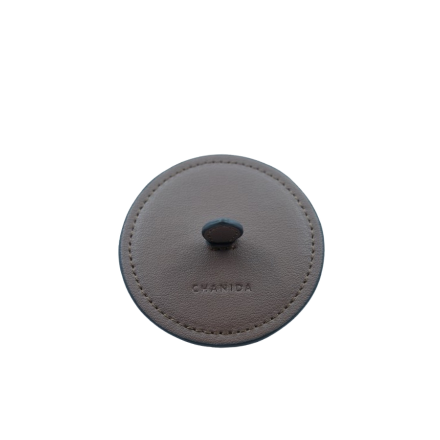 本革キャンドルカバー (ダークブラウン) / Split Leather Candle Lid (Dark Brown)-Candle-CHANIDA.ASIA