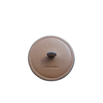 本革キャンドルカバー (ブラウン) / Split Leather Candle Lid (Brown)