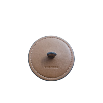 本革キャンドルカバー (ブラウン) / Split Leather Candle Lid (Brown)-Candle-CHANIDA.ASIA