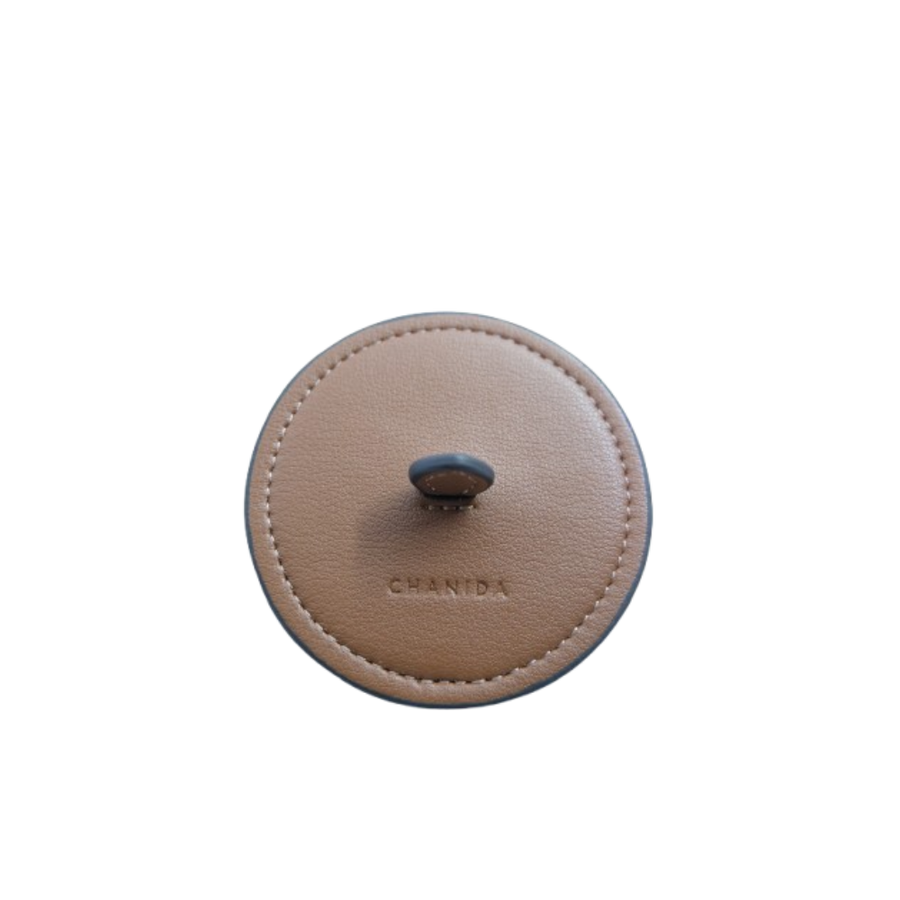 本革キャンドルカバー (ブラウン) / Split Leather Candle Lid (Brown)-Candle-CHANIDA.ASIA