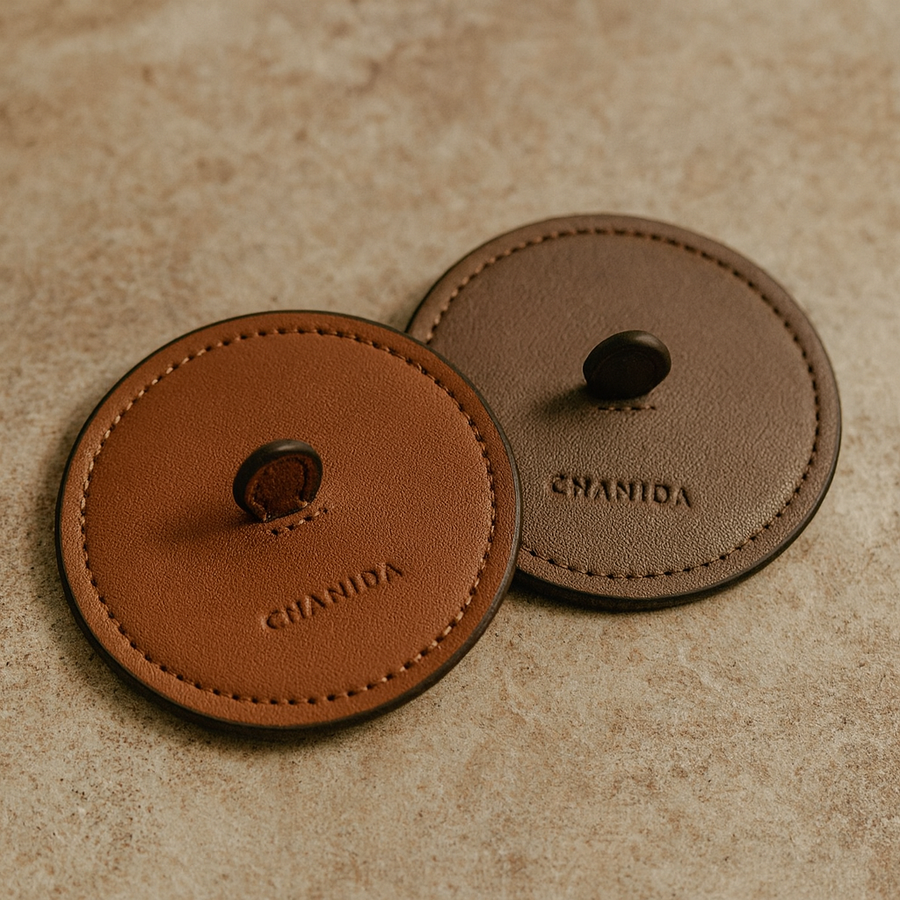 本革キャンドルカバー (ダークブラウン) / Split Leather Candle Lid (Dark Brown)-Candle-CHANIDA.ASIA